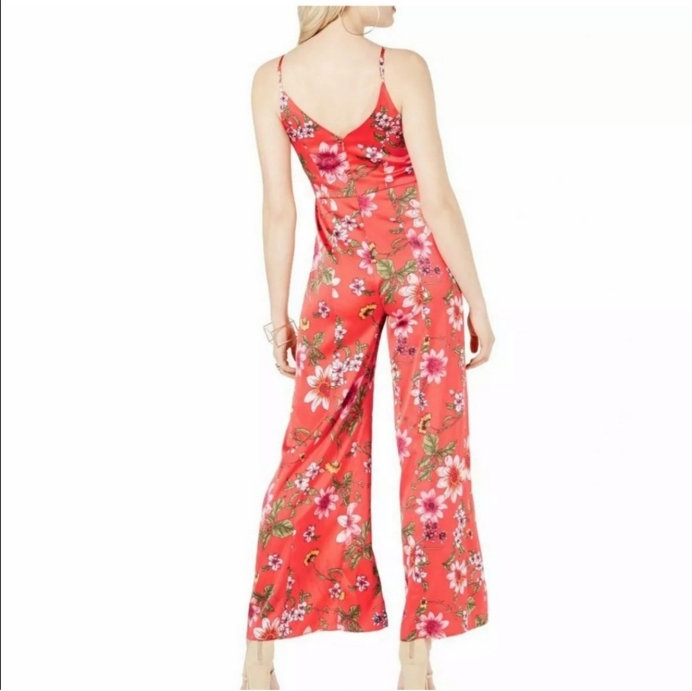 Guess Floral Split Leg Satiny Jumpsuit - Picture 2 of 7